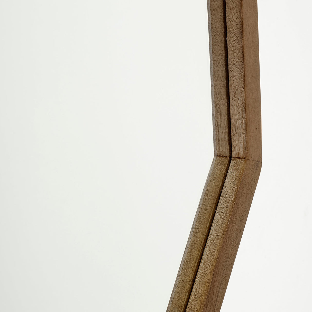 Aramis I Octagon Brown Wood Frame Wall Mirror by Mercana at Eve Furniture
