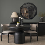Aramis II Octagon Black Wood Frame Wall Mirror by Mercana at Eve Furniture