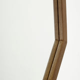 Aramis II Octagon Brown Wood Frame Wall Mirror by Mercana at Eve Furniture