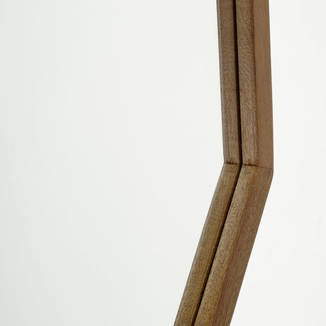 Aramis II Octagon Brown Wood Frame Wall Mirror by Mercana at Eve Furniture