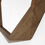 Aramis II Octagon Brown Wood Frame Wall Mirror by Mercana at Eve Furniture