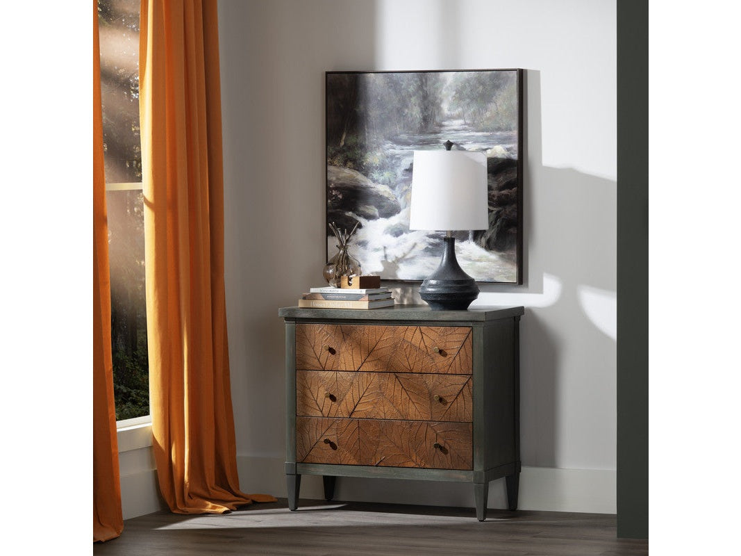 Arbor Gray/Brown Three-Drawer Chest by Crestview at Eve Furniture