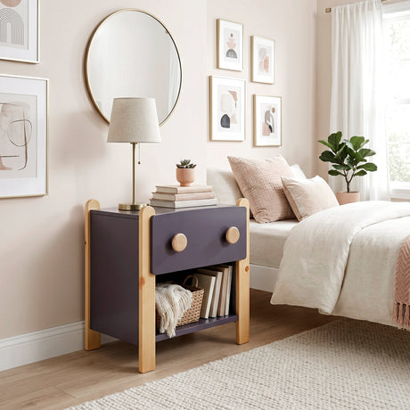 Arbor Plum and Natural Nightstand by Homelegance at Eve Furniture
