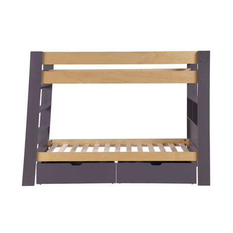 Arbor Plum and Natural Twin/Twin Bunk Bed by Homelegance at Eve Furniture