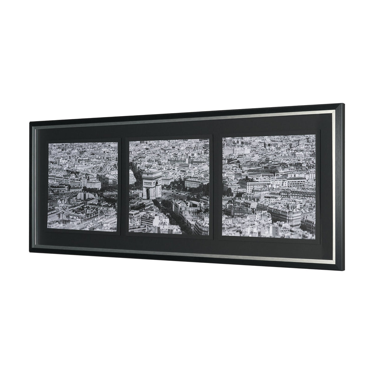 Arc de Triomphe- by Richard Silver Textured Framed Art Print Matted under Glass by Mercana at Eve Furniture