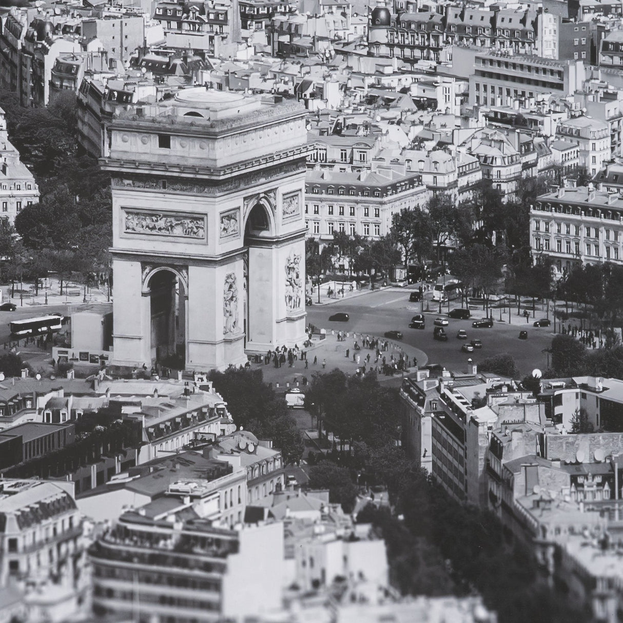 Arc de Triomphe- by Richard Silver Textured Framed Art Print Matted under Glass by Mercana at Eve Furniture