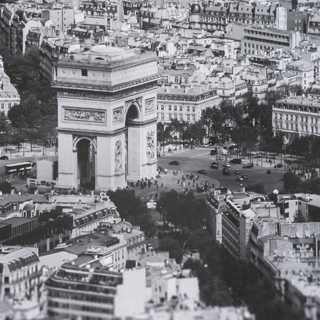 Arc de Triomphe- by Richard Silver Textured Framed Art Print Matted under Glass by Mercana at Eve Furniture