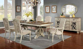 Arcadia Antique White 7-Piece Dining Room Set by Furniture of America at Eve Furniture