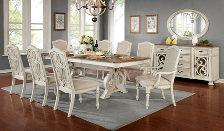 Arcadia Antique White Dining Table Only by Furniture of America at Eve Furniture