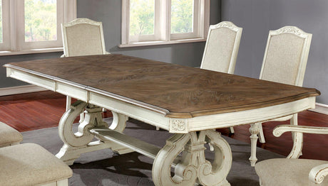 Arcadia Antique White Dining Table Only by Furniture of America at Eve Furniture