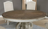 Arcadia Antique White/Ivory 5 Pc Round Dining Table Set by Furniture of America at Eve Furniture