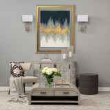 Arcadia II Silver Chrome Base White Rectangular Shade Wall Sconce by Mercana at Eve Furniture