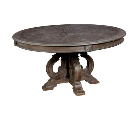 Arcadia Rustic Natural Tone/Ivory 5 Pc Round Dining Table Set by Furniture of America at Eve Furniture