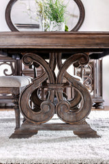 Arcadia Rustic Natural Tone/Ivory 9 Pc Extendable Dining Table Set by Furniture of America at Eve Furniture