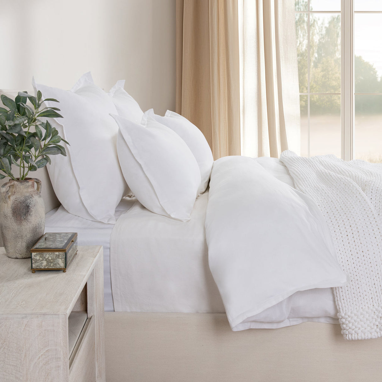 Arcadia White Duvet Cover by Classic Home at Eve Furniture