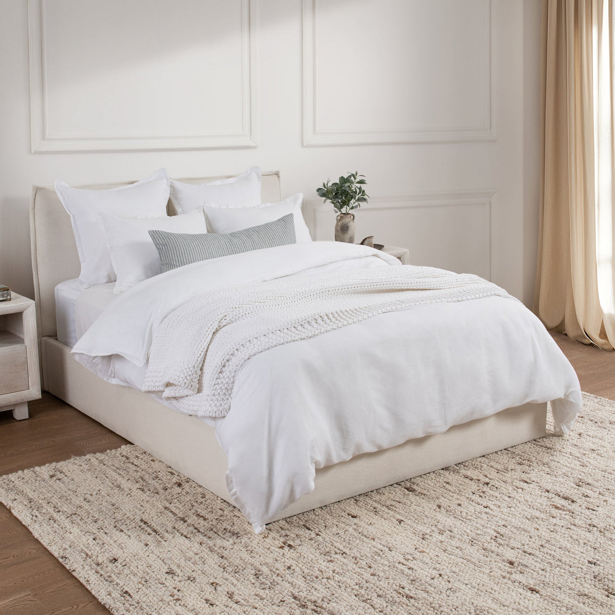 Arcadia White Duvet Cover by Classic Home at Eve Furniture