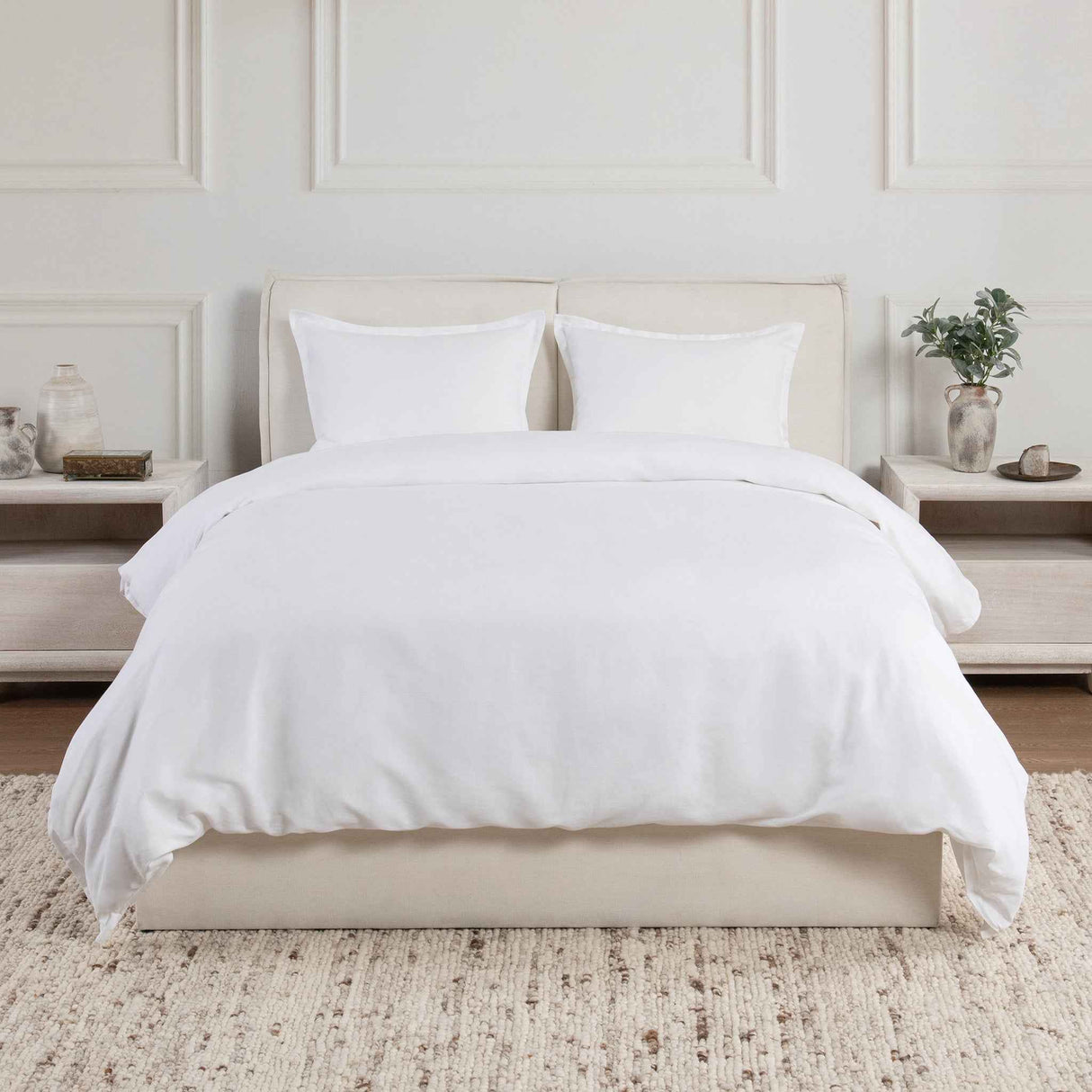 Arcadia White Duvet Cover by Classic Home at Eve Furniture