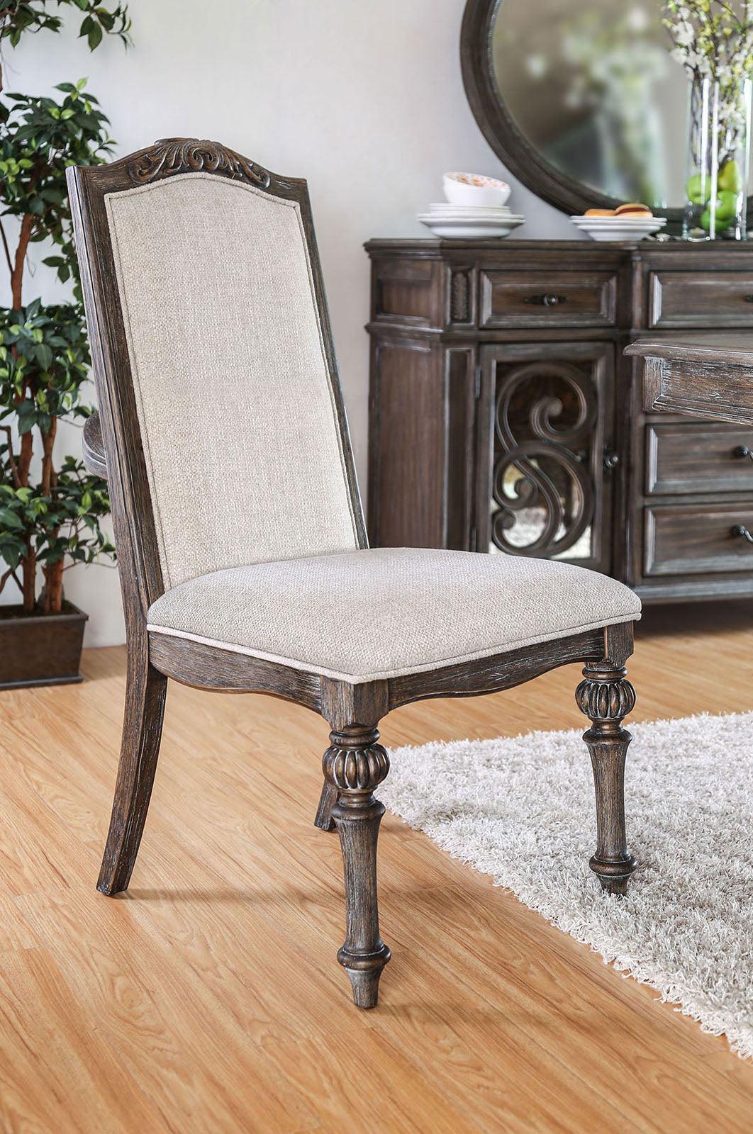 Arcadia Rustic Natural Tone/Ivory Side Chair by Furniture of America at Eve Furniture
