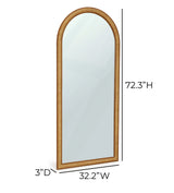 Arch 72" Natural Raffia Designer Floor Mirror by TOV Furniture at Eve Furniture
