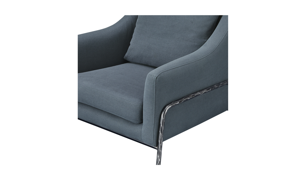 Archer Accent Chair Linen Blend - Blue by Moe's Home at Eve Furniture