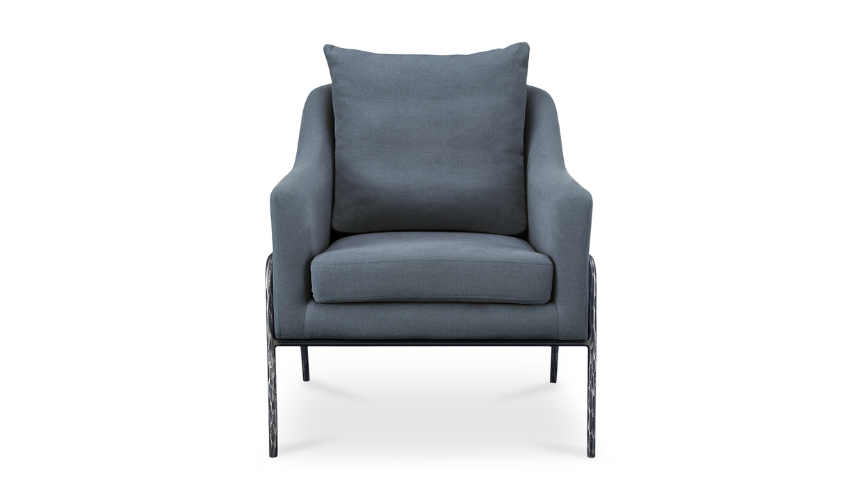Archer Accent Chair Linen Blend - Blue by Moe's Home at Eve Furniture