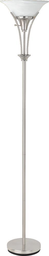 Archie Brushed Steel Floor Lamp with Frosted Ribbed Shade by Coaster at Eve Furniture
