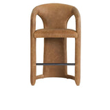 Archie Maple Brown Leather 26" Counter Stool by Classic Home at Eve Furniture