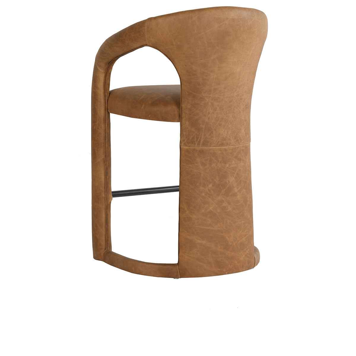 Archie Maple Brown Leather 26" Counter Stool by Classic Home at Eve Furniture