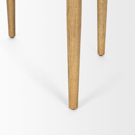 Arden Dining Chair w/ Medium Brown Wood and Cream Twill Fabric by Mercana at Eve Furniture