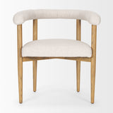 Arden Dining Chair w/ Medium Brown Wood and Cream Twill Fabric by Mercana at Eve Furniture