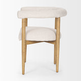 Arden Dining Chair w/ Medium Brown Wood and Cream Twill Fabric by Mercana at Eve Furniture