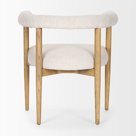 Arden Dining Chair w/ Medium Brown Wood and Cream Twill Fabric by Mercana at Eve Furniture