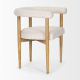 Arden Dining Chair w/ Medium Brown Wood and Cream Twill Fabric by Mercana at Eve Furniture