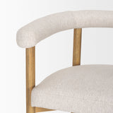 Arden Dining Chair w/ Medium Brown Wood and Cream Twill Fabric by Mercana at Eve Furniture