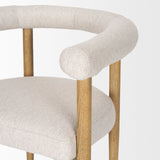 Arden Dining Chair w/ Medium Brown Wood and Cream Twill Fabric by Mercana at Eve Furniture