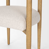 Arden Dining Chair w/ Medium Brown Wood and Cream Twill Fabric by Mercana at Eve Furniture