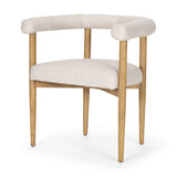 Arden Dining Chair w/ Medium Brown Wood and Cream Twill Fabric by Mercana at Eve Furniture