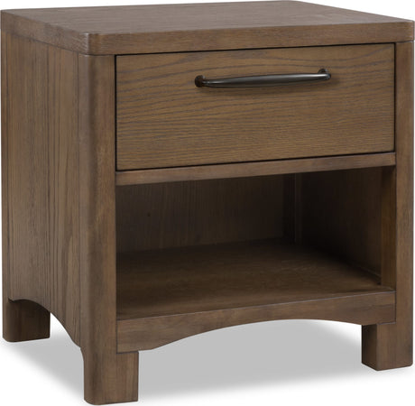 Arden Tavern Brown 1-Drawer Nightstand by Modus Furniture at Eve Furniture