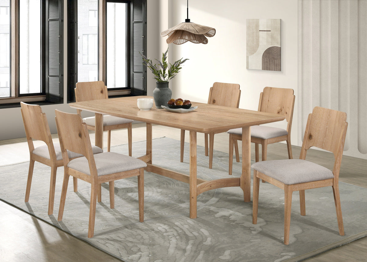 Arden Warm Wood and Beige Dining Set by Crown Mark at Eve Furniture