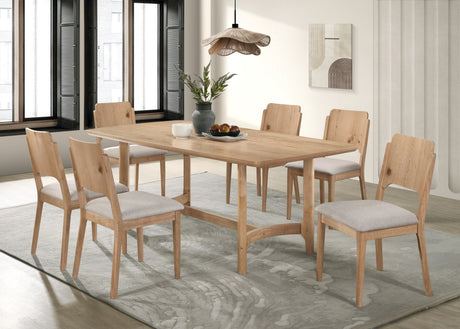 Arden Warm Wood and Beige Dining Set by Crown Mark at Eve Furniture