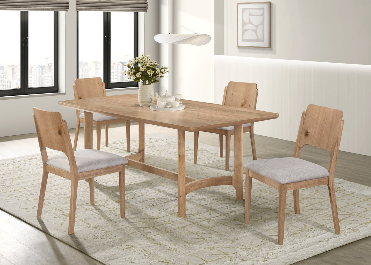 Arden Warm Wood and Beige Dining Side Chair, Set of 2 by Crown Mark at Eve Furniture