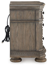 Ardenfield Light Brown California King Sleigh Bedroom Set with Chest and Nightstand by Ashley at Eve Furniture