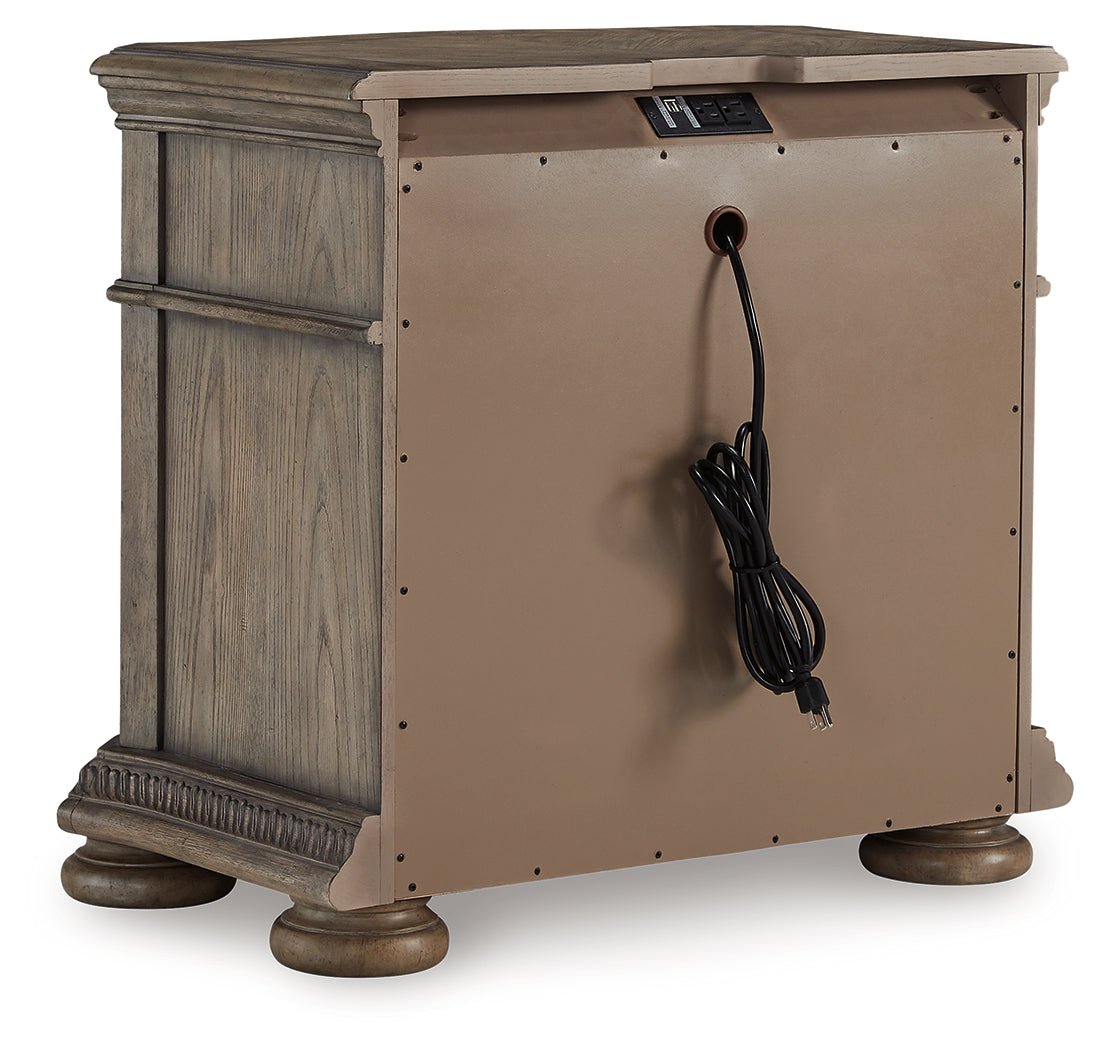 Ardenfield Light Brown California King Sleigh Bedroom Set with Chest and Nightstand by Ashley at Eve Furniture