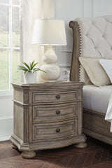 Ardenfield Light Brown California King Sleigh Bedroom Set with Chest and Nightstand by Ashley at Eve Furniture