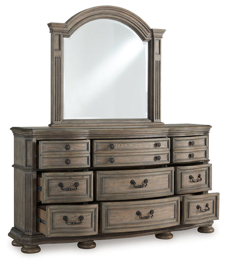 Ardenfield Light Brown Dresser and Mirror by Ashley at Eve Furniture