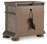 Ardenfield Light Brown King Sleigh Bedroom Set with Dresser, Mirror and Nightstand by Ashley at Eve Furniture