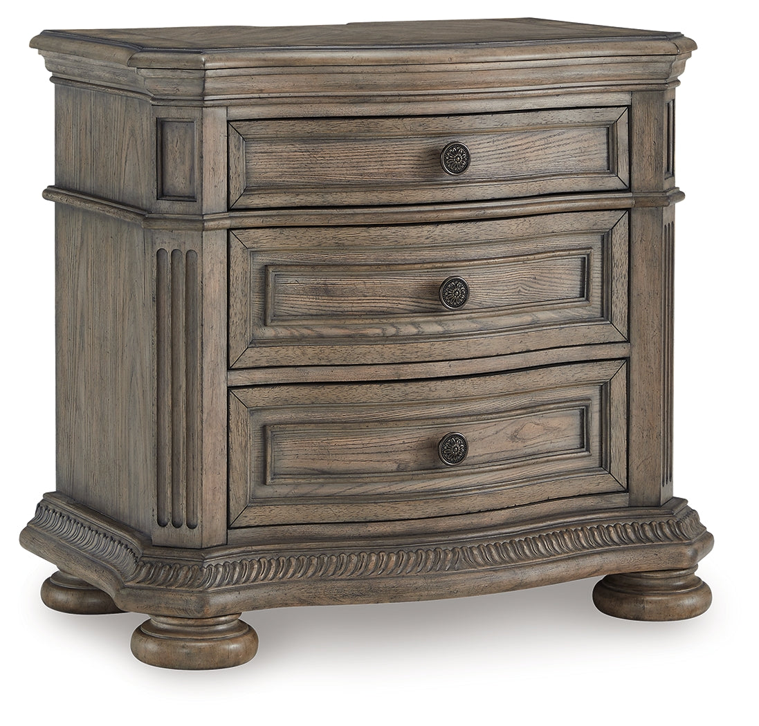 Ardenfield Light Brown Upholstered Sleigh Bedroom Set by Ashley at Eve Furniture