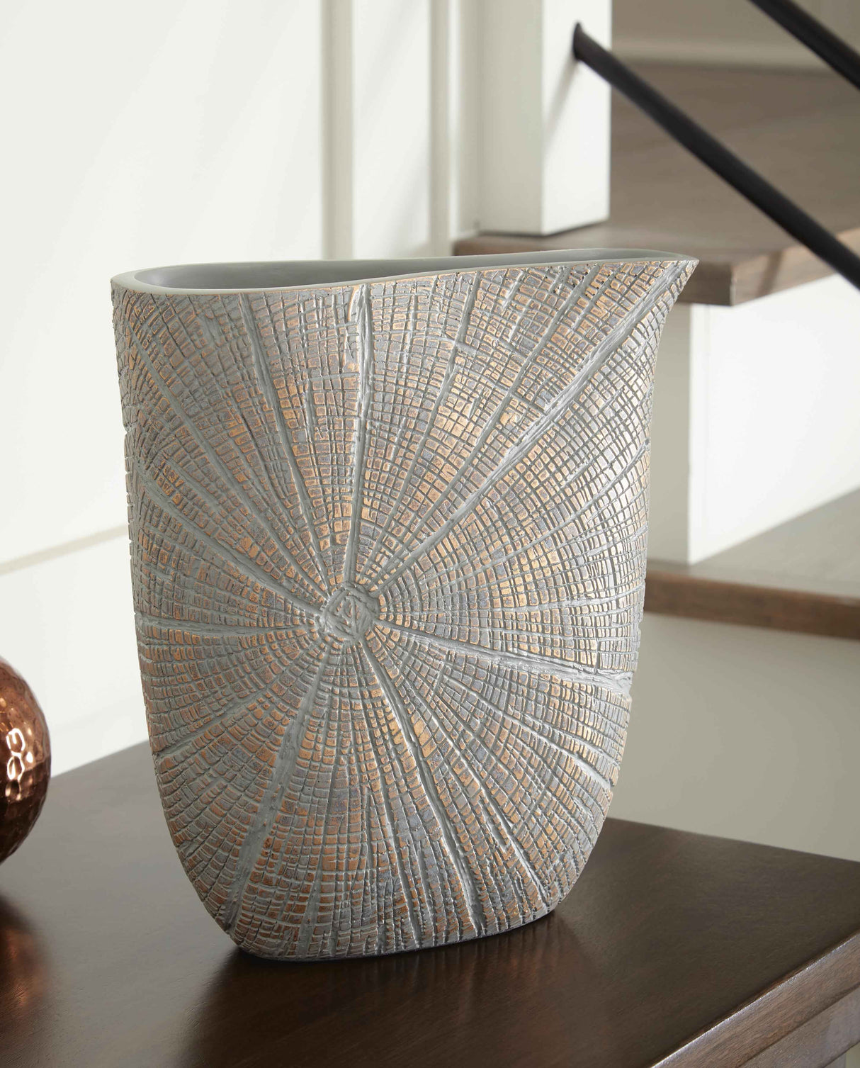 Ardenley Antique Gold Finish Vase by Ashley at Eve Furniture