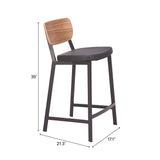Ardenne Black & Brown Counter Stool (Set of 2) by Zuomod at Eve Furniture