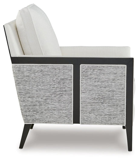 Ardenworth Black/Ivory Accent Chair by Ashley at Eve Furniture